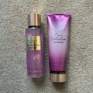 Victoria's Secret Pink and Gold Moisturizer and Body Oil Set